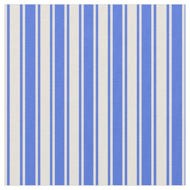 Tissu Royal Blue & Beige Linked Motif (Fermer)