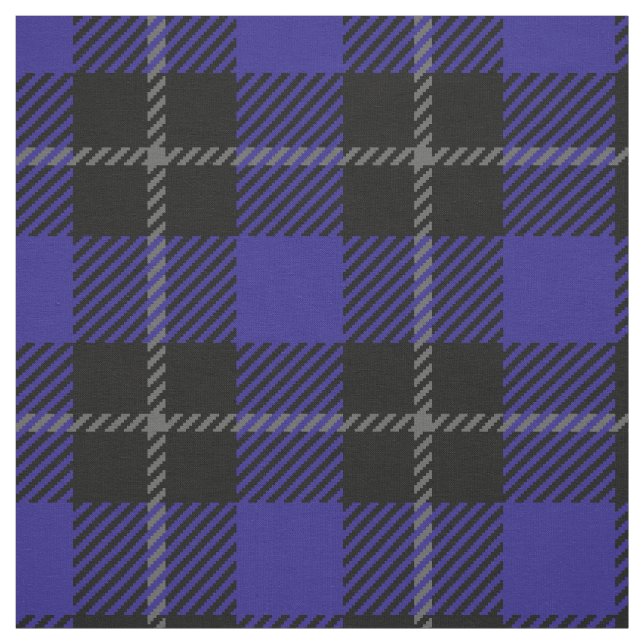 Tissu Royal Blue Black Plaid (Échantillon)