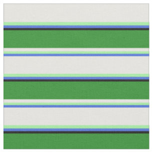 Tissu Royal Blue, Green, White, Forest Green et Black