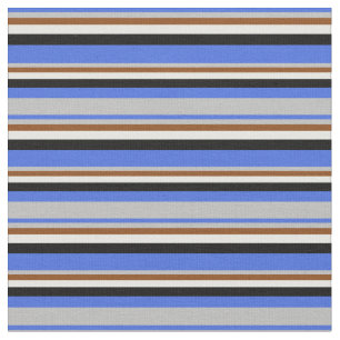 Tissu Royal Blue, Grey, Brown, Mint Cream et Black