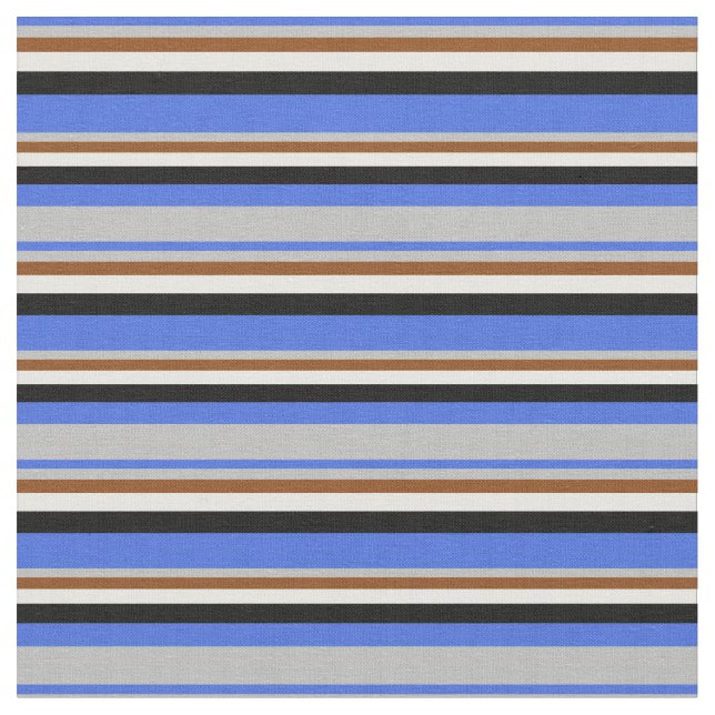 Tissu Royal Blue, Grey, Brown, Mint Cream et Black (Fermer)