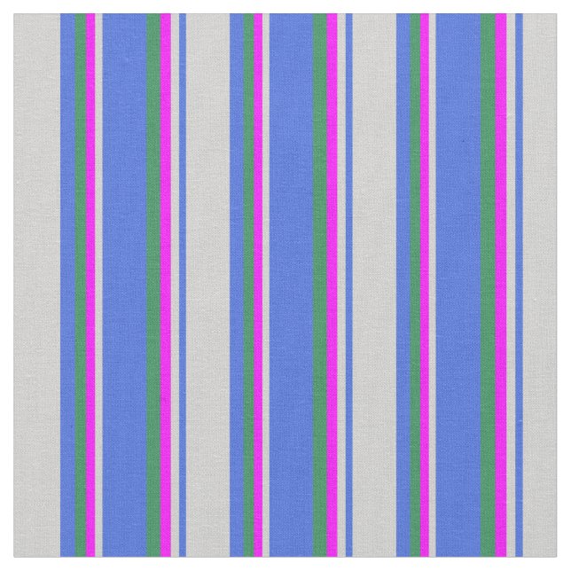 Tissu Royal Blue, Light Grey, Fuchsia et Sea Green (Fermer)