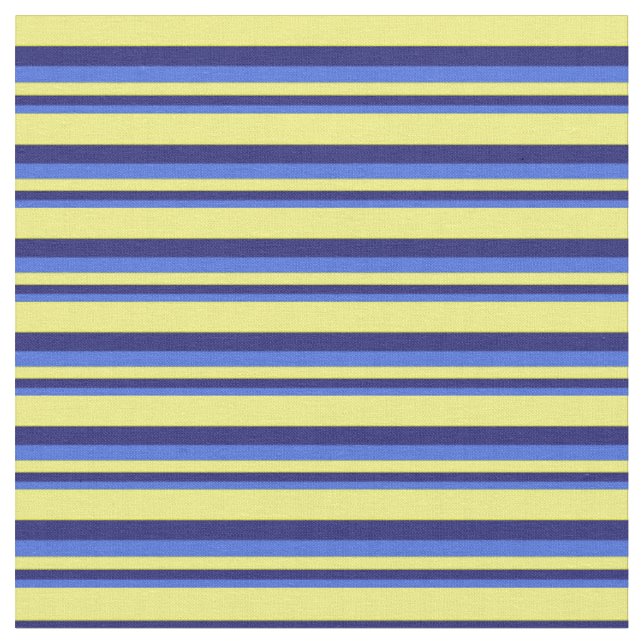 Tissu Royal Blue, Midnight Blue & Yellow Motif (Fermer)