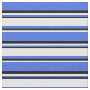 Tissu Royal Blue, Mint Cream et Black Colour Motif