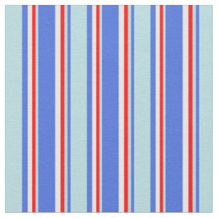 Tissu Royal Blue, Powder Blue, Red et White Colour