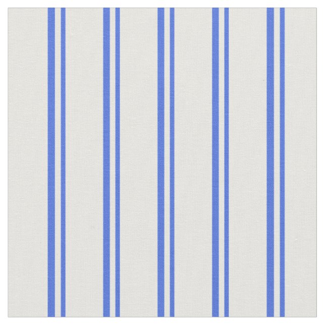 Tissu Royal Blue & White Lines/Stripes Motif (Fermer)