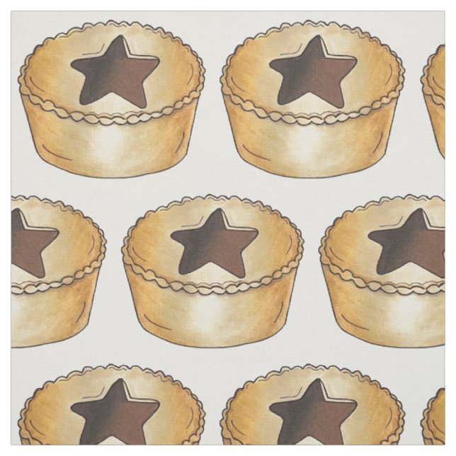 Tissu Royaume-Uni Noël Fruit Mince Pie Festive (Échantillon)