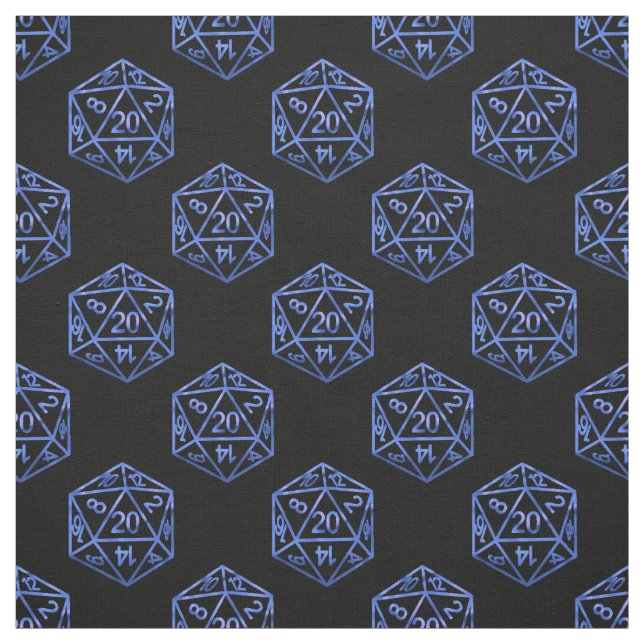 Tissu RPG Pattern | Blue PnP Tabletop Role Player Dice (Échantillon)