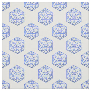 Tissu RPG Pattern   Blue PnP Tabletop Role Player Dice