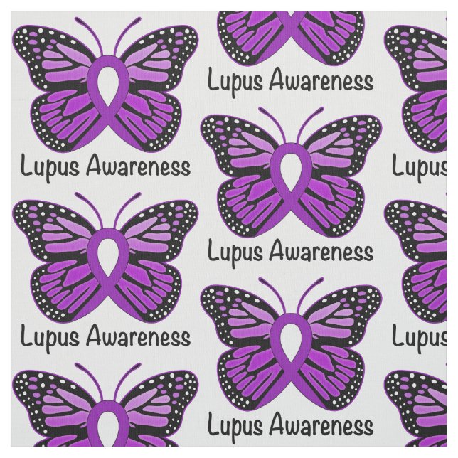 Tissu Ruban de conscience de lupus avec le papillon (Échantillon)