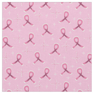 Tissu Ruban rose pour cancer du sein rose