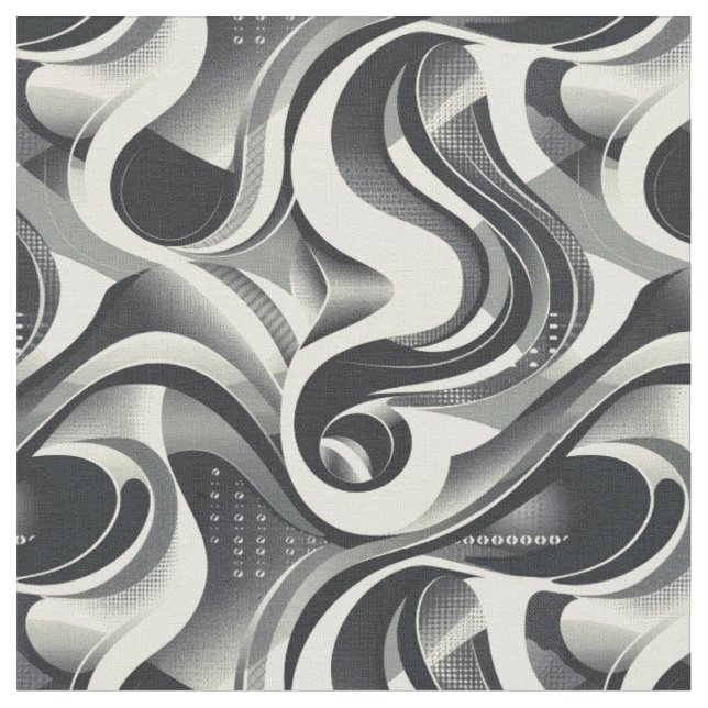 Tissu Rubans à flux monochrome (Fermer)