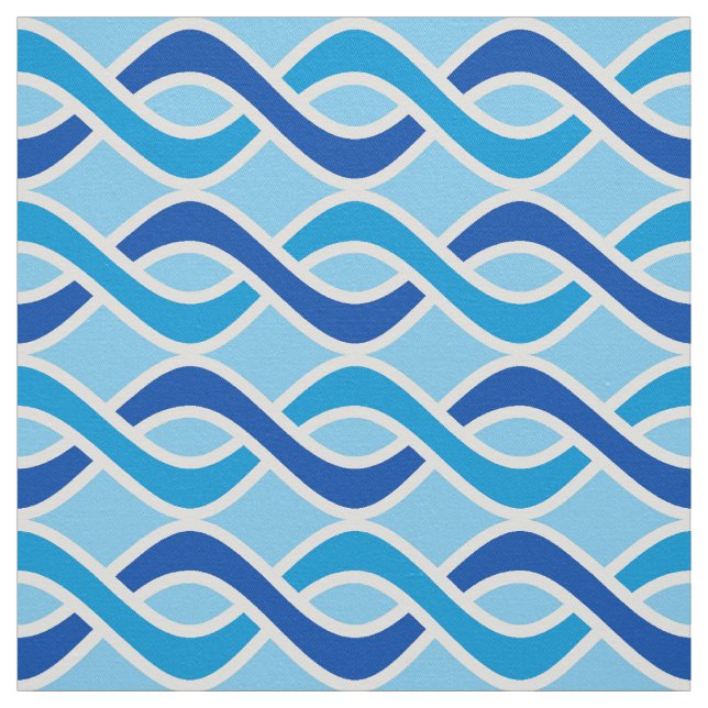 Tissu Rubans modernes du milieu du siècle, cobalt et ble (Échantillon)