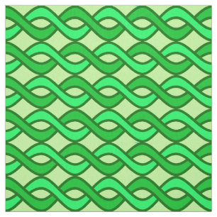 Tissu Rubans modernes du milieu du siècle, tons verts
