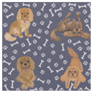 Tissu Ruby Cavalier King Charles Spaniel Fabric