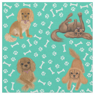 Tissu Ruby Cavalier King Charles Spaniel Fabric
