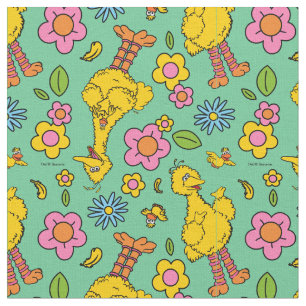 Tissu Rue Sésame   Big Bird & Little Bird Motif