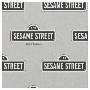 Tissu Rue Sésame Logo B&W