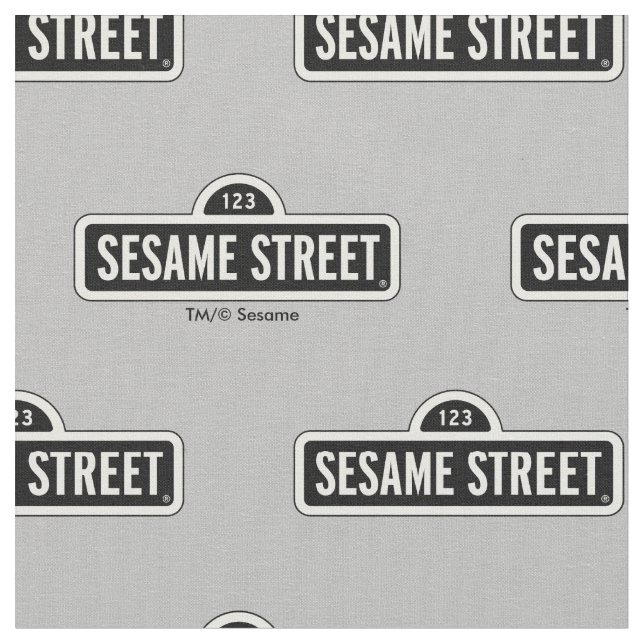 Tissu Rue Sésame | Logo B&W (Fermer)