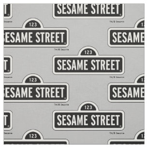 Tissu Rue Sésame Logo B&W