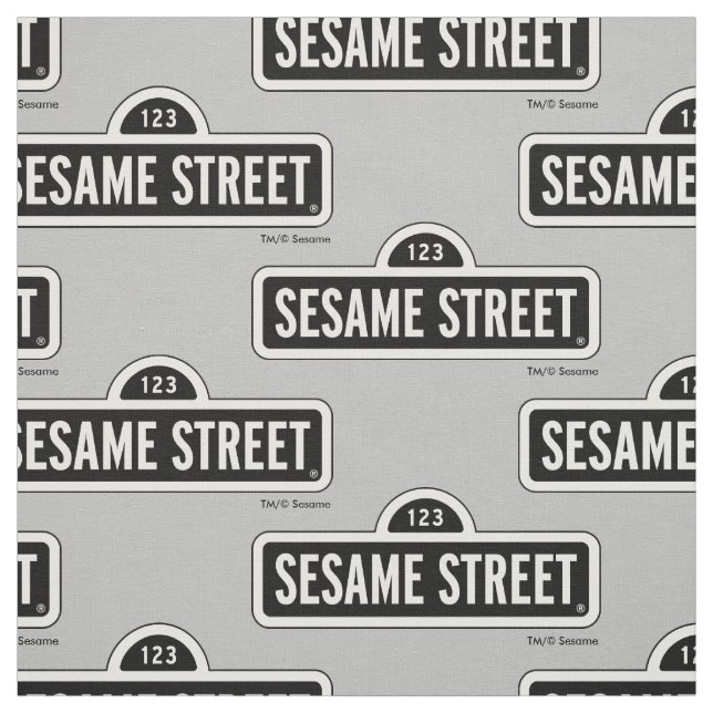 Tissu Rue Sésame | Logo B&W (Échantillon)