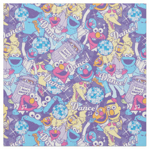 Tissu Rue Sésame   Motif de danse Super