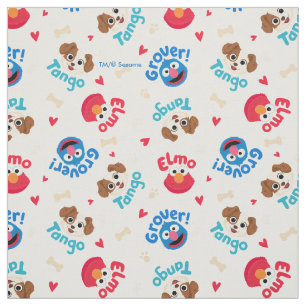 Tissu Rue Sésame   Tango, Elmo et Motif Grover