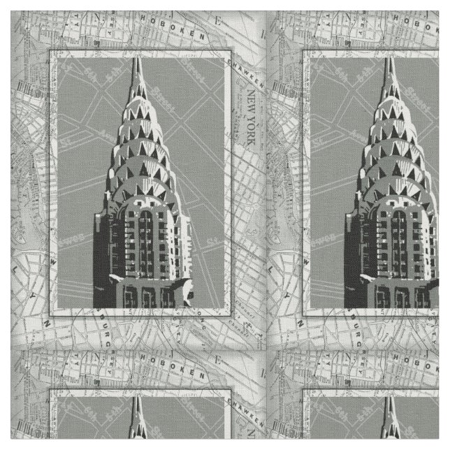 Tissu Rues de New York avec Empire State Building (Fermer)