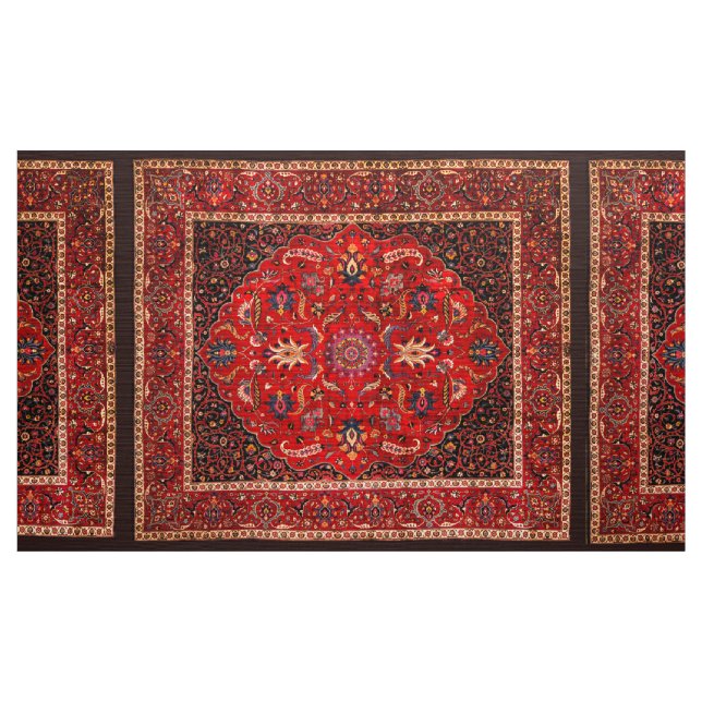 Tissu Rug perse rouge de Mashhad (Yard)