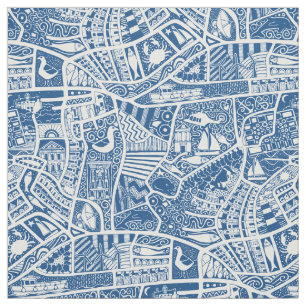Tissu rural mer bleu