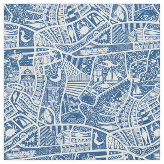 Tissu rural mer bleu