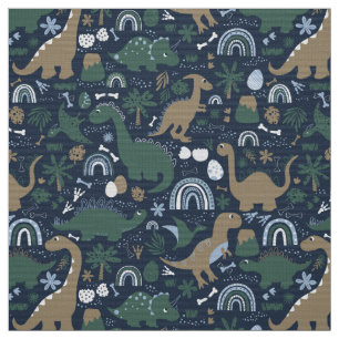 Tissu Russe Dinosaur Forêt Préhistorique Enfants Motif