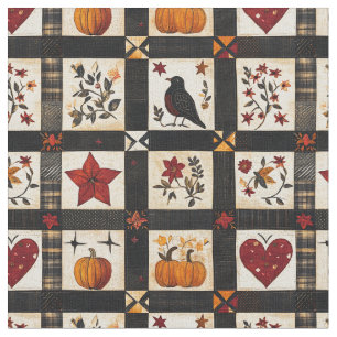 Tissu Rustic Fall Quilt Motif   Patchwork agricole