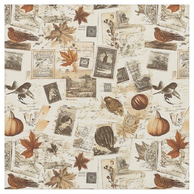 Tissu Rustique Automne Ephemera Collage | Terre chaude (Fermer)