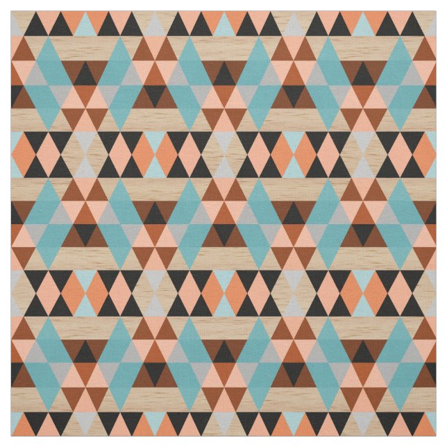 Tissu Rustique Carrés de diamant Triangles Motif d'art b (Échantillon)