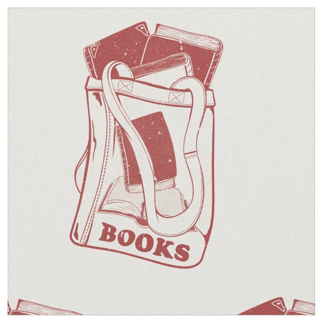 Tissu Sac de livres que j'aime lire (Fermer)