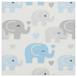 Tissu Safari Elephant bleu gris