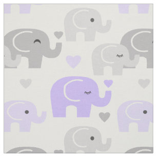 Tissu Safari Elephant violet gris