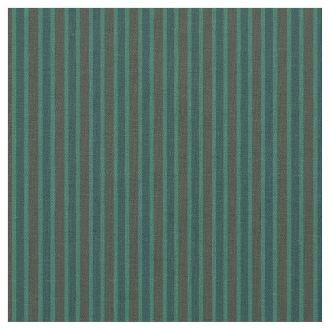 Tissu Sage, sarcelle et marron chocolat rayures vertical (Fermer)