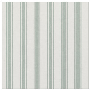 Tissu Sage Vert et Blanc Ticking Grandes