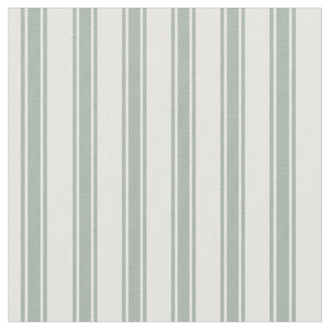 Tissu Sage Vert et Blanc Ticking Grandes (Fermer)