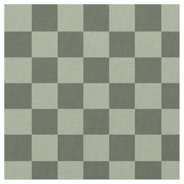 Tissu Sage Vert foncé Damier Damassé (Fermer)