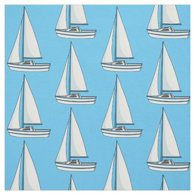 Tissu Sailboat cartoon illustration (Échantillon)