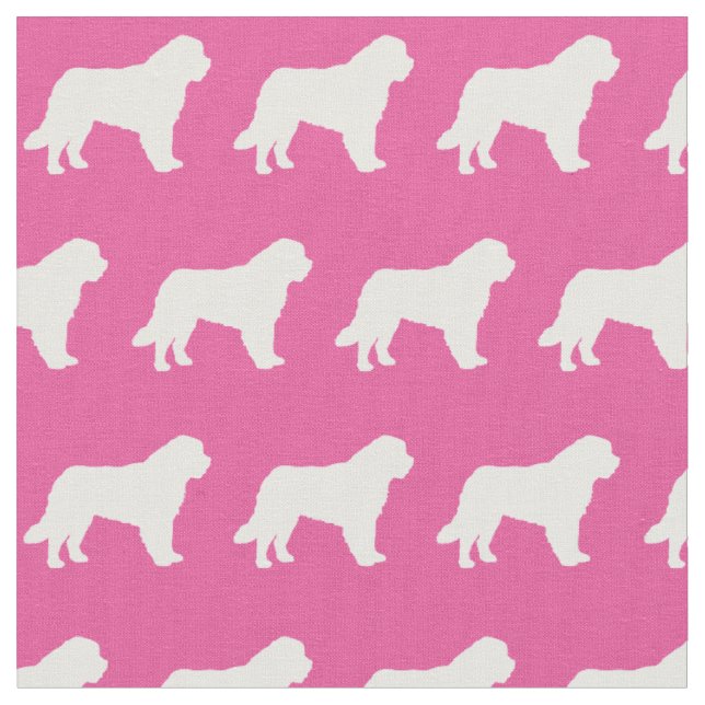 Tissu Saint Bernard Chien Silhouette Animal rose (Fermer)