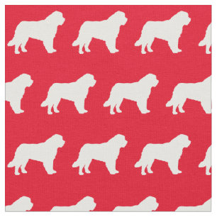 Tissu Saint Bernard Chien Silhouette Animal Rouge