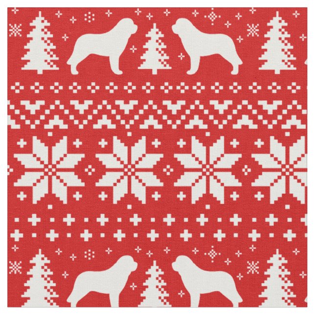 Tissu Saint Bernard Silhouettes Noël Noël Noël Noël (Fermer)