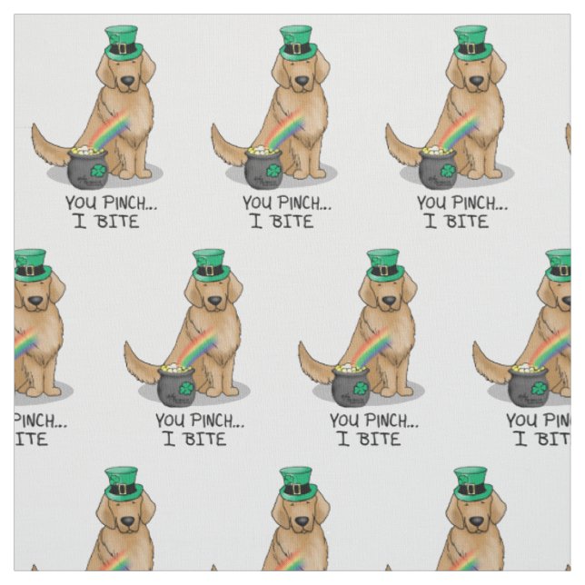 Tissu Saint Patrick's Day Golden Retriever Chien (Échantillon)