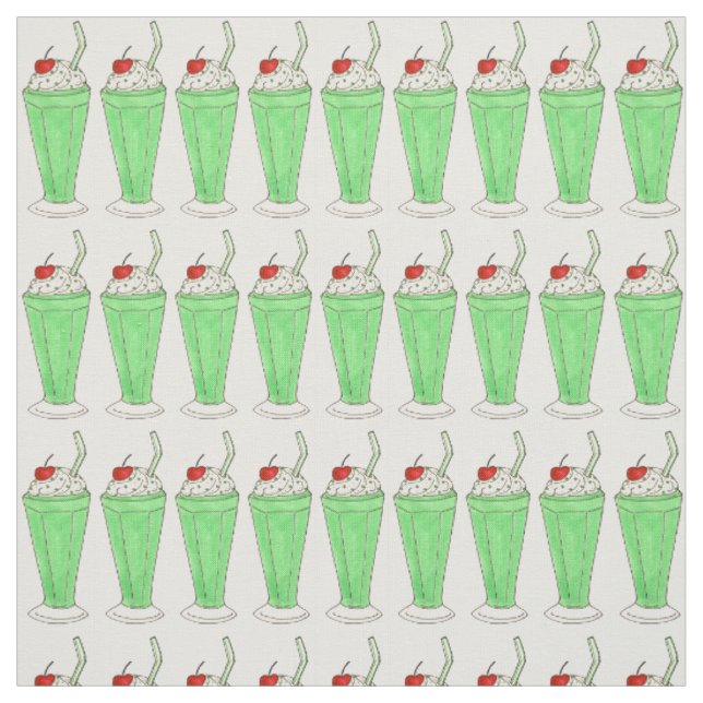 Tissu Saint Patrick's Day Mint Green Milkshake Shake (Échantillon)