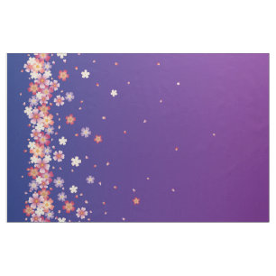 Tissu Sakura Douches Dreamy Blue & Purple Kimono Style