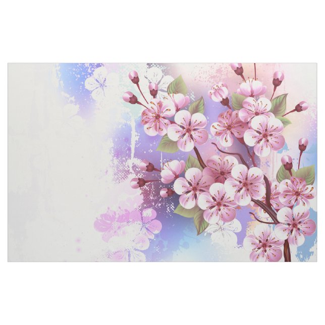Tissu Sakura rose sur la peinture Arrière - plan (Yard)